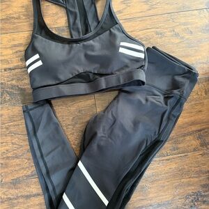 Sleek Black Sports Bra and Leggings Set